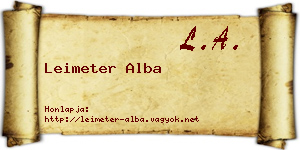 Leimeter Alba névjegykártya